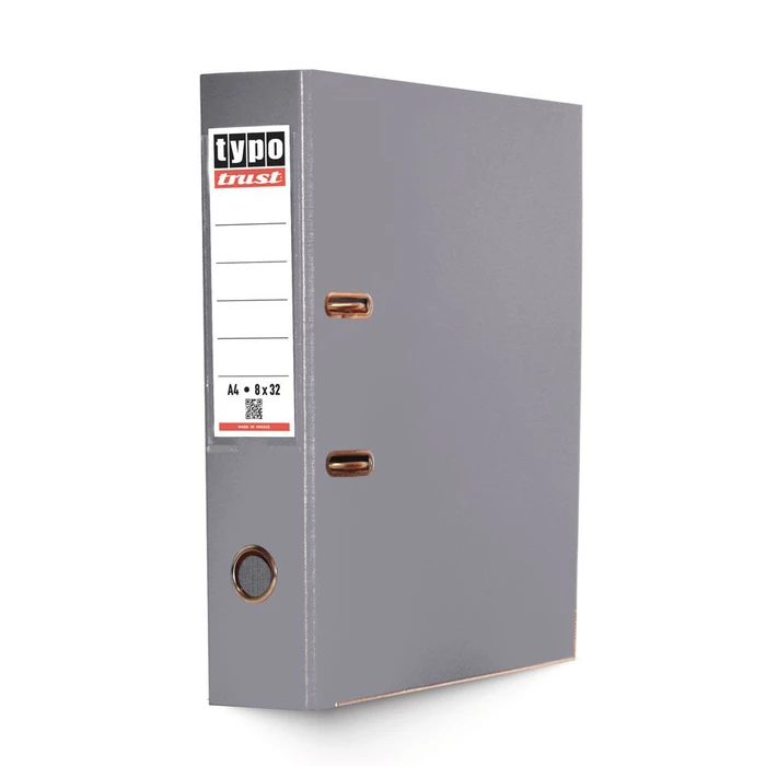 Κλασέρ Typotrust Γκρι από Χαρτόνι με Πλαστική Επένδυση 8/32 (KP832-12)