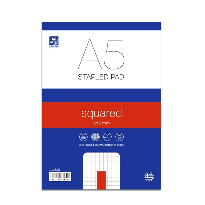 Όπλοκ Typotrust περφορέ Α5 καρέ 5x5 100 φ. (TYP635)