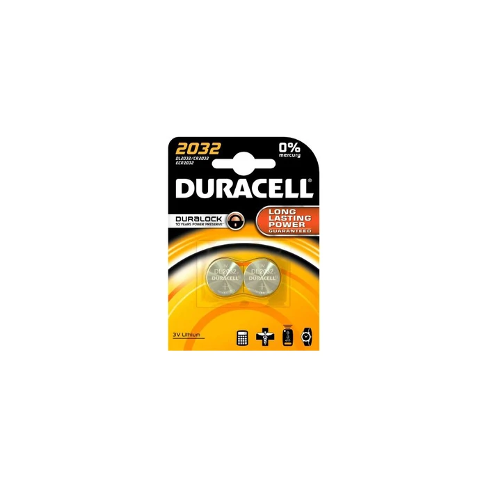 Μπαταρίες Λιθίου Ρολογιών Duracell Long Lasting Power CR2032 3V 2τμχ (DLLPCR2032)(DURDLLPCR2032)