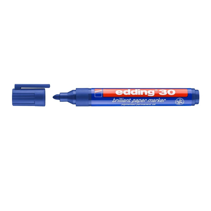 Μαρκαδόρος Edding 30 Brilliant Paper Marker Blue (4-30003)