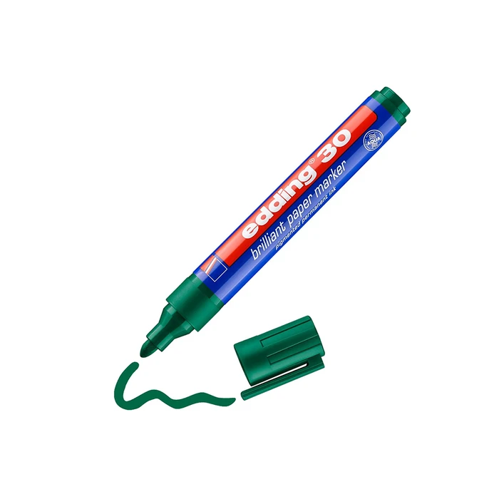 Μαρκαδόρος Edding 30 Brilliant Paper Marker Green (4-30004)