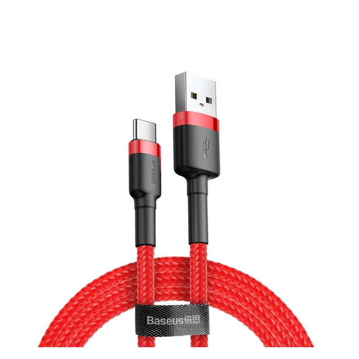 Καλώδιο USB Baseus Cafule Braided USB 2.0 USB-C male - USB-A male Κόκκινο 0.5m