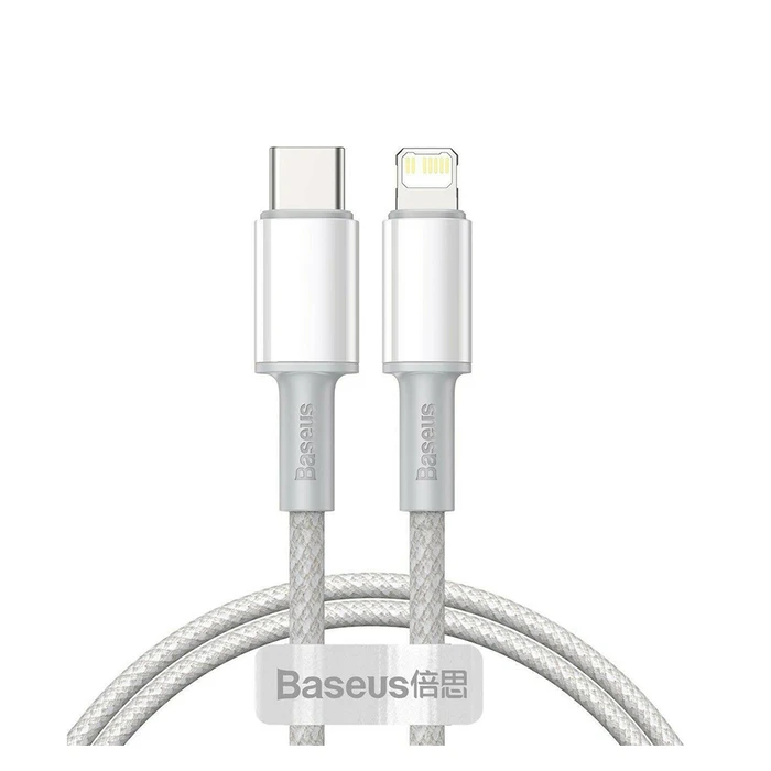 Καλώδιο USB Baseus High Density Braided USB-C to Lightning 20W Λευκό 1m