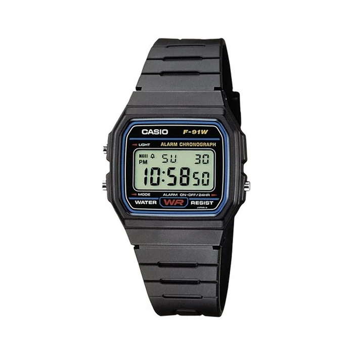 Ρολόι Ανδρικό Casio Ψηφιακό Μαύρο (F-91W-1YER)