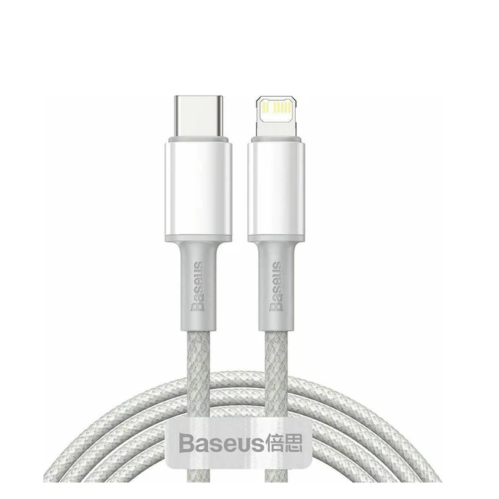 Καλώδιο USB Baseus High Density Braided USB-C to Lightning 20W Λευκό 2m