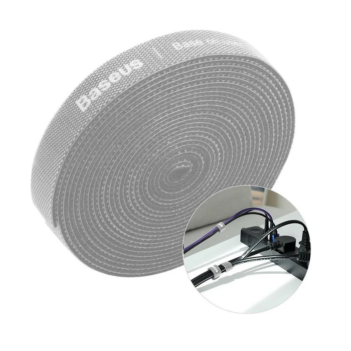 Δεματικό Καλωδίων Baseus Velcro Γκρι 1τμχ (ACMGT-F0G)