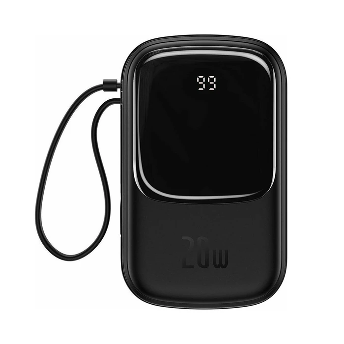 Powerbank Baseus Qpow Lightning Digital Display 20000mAh 20W με Θύρα USB-A και Θύρα USB-C Μαύρο
