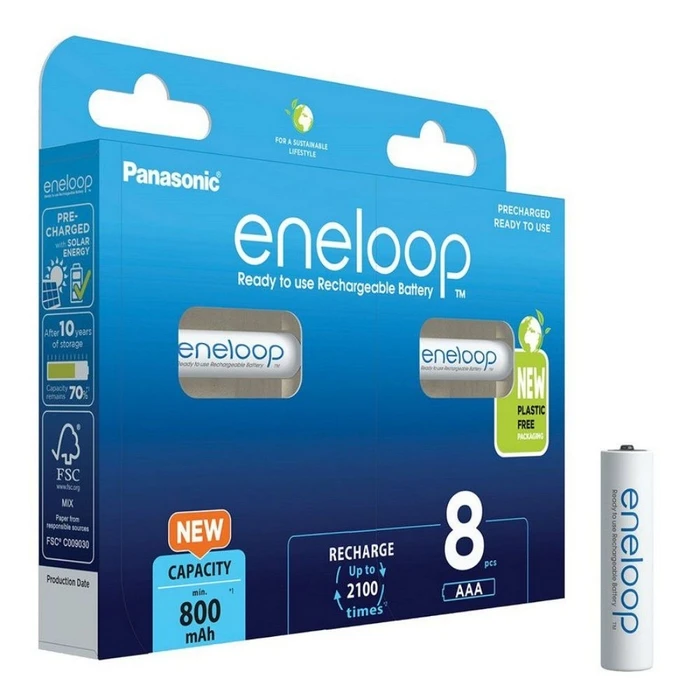 Επαναφορτιζόμενες Μπαταρίες Panasonic Eneloop AAA Ni-MH 800mAh 8τμχ (37833037)