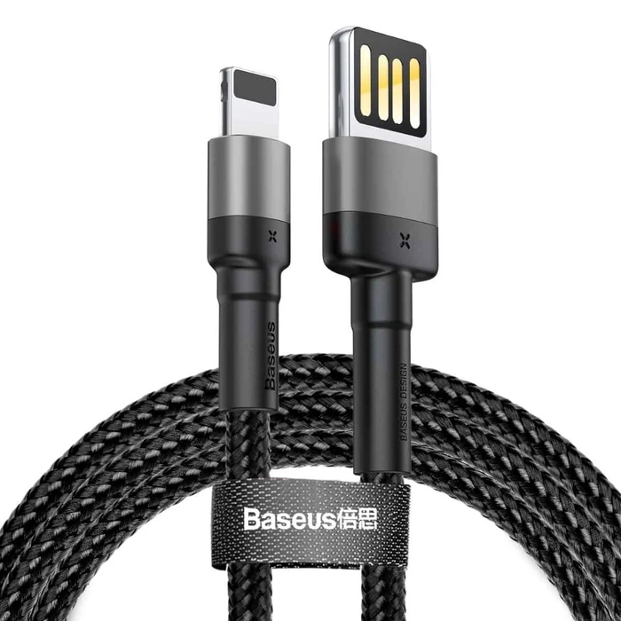 Καλώδιο USB Baseus Cafule Double-sided Lightning 1.5A 2m Gray+Black (CALKLF-HG1)