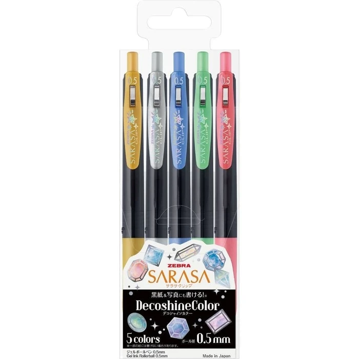 Στυλό Zebra Sarasa Clip 0.5 Deco Color 5 Color Pen Set