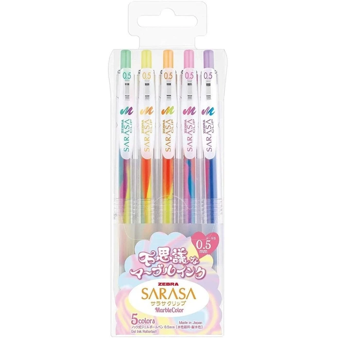 Στυλό Zebra Sarasa Clip 0.5 Marble Color 5 Color Pen Set