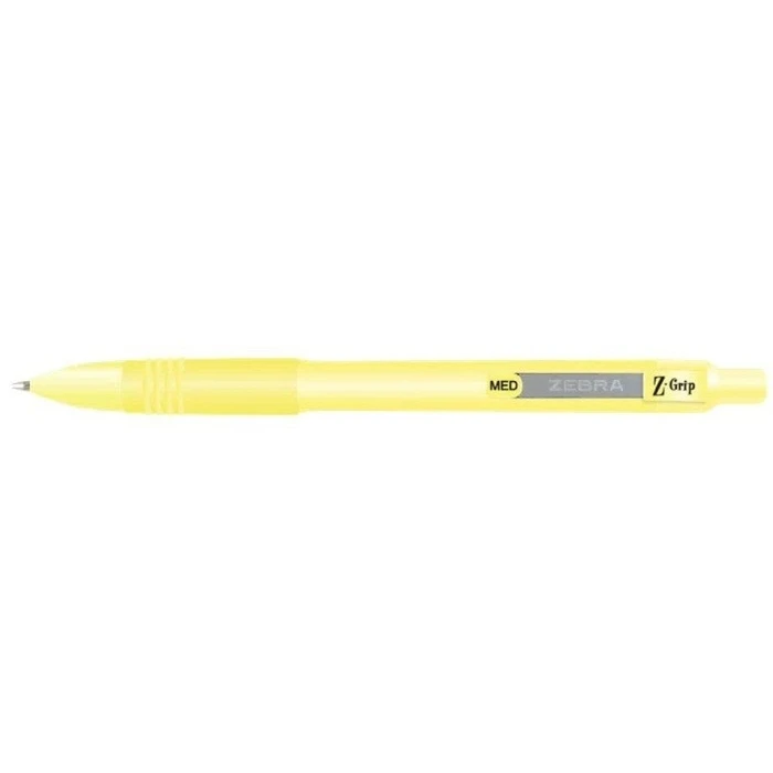 Στυλό Zebra Ballpoint Pastel Yellow 1.0mm με Μπλε Μελάνι Z-Grip Smooth