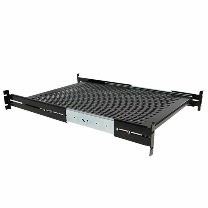 StarTech UNISLDSHF19 Universal Sliding Rack Shelf, 2U, 20 kg Load Capacity, Steel, Black