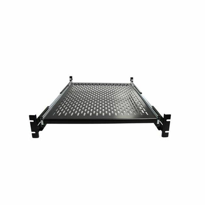 StarTech UNISLDSHF19 Universal Sliding Rack Shelf, 2U, 20 kg Load Capacity, Steel, Black