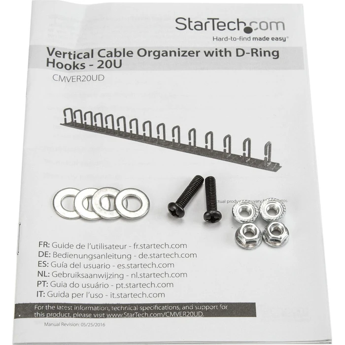 StarTech D Ring Cable Management Panel 3ft