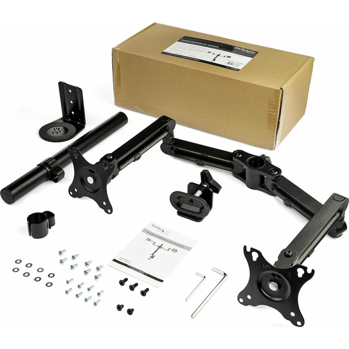 Startech Desktop Monitor Stand ARMDUAL3 Adjustable Height Black