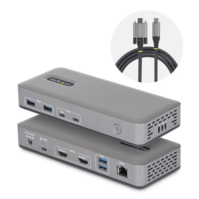 USB C Dock 2X HDMI 100W PD StarTech