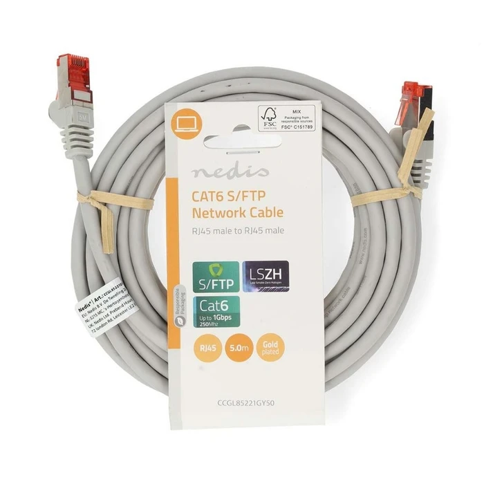 Καλώδιο Δικτύου Nedis CAT6 Network 5.00 m Grey (CCGL85221GY50)