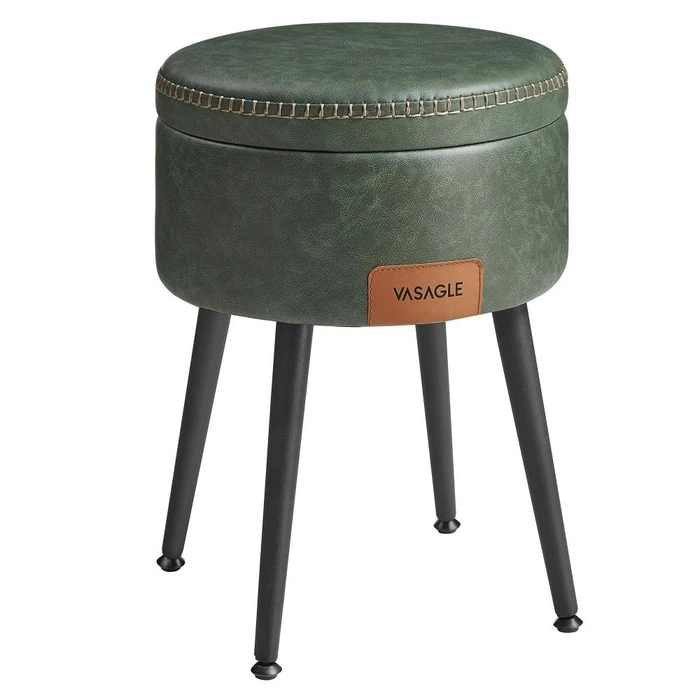 Vasagle Σκαμπό Σαλονιού Δερμάτινο PU Green (LOM005C01) (VASLOM005C01)