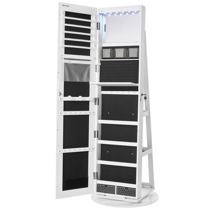 Songmics Jewellery Cabinet with Frameless Full Body Mirror (JJC007W01) (SNGJJC007W01)