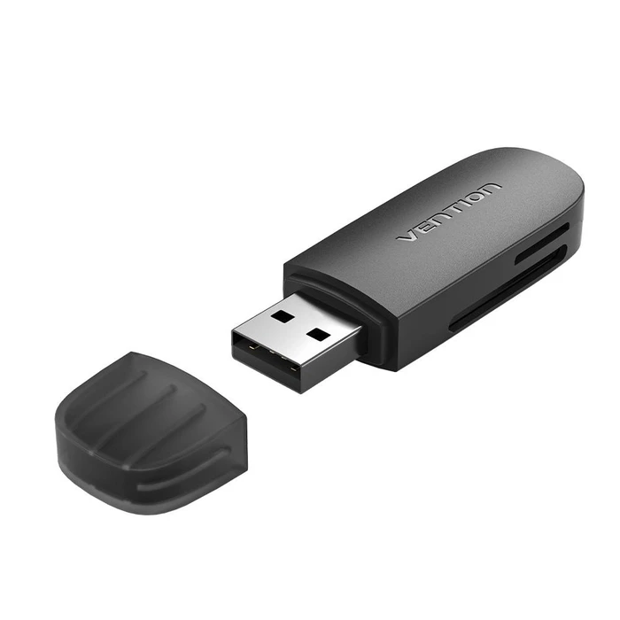 Card Reader Vention 2 in 1 USB 3.0 A Black Single Drive Letter