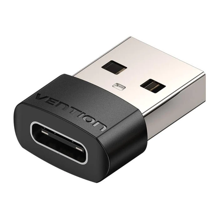 Αντάπτορας USB Vention USB 2.0 Male to Type-C Female Adapter Black PVC Type (CDWB0)