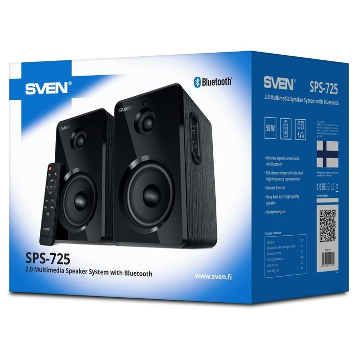 Ηχεία Υπολογιστή Sven 2.0 SPS-725 Black 2x25W