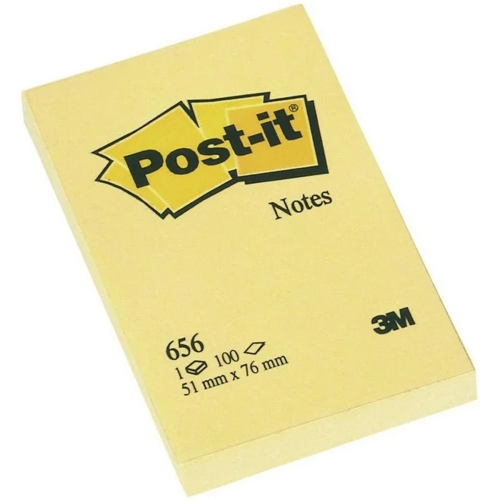 Αυτοκόλλητα Χαρτάκια 3M Post-it 76 x 51 mm (Κίτρινα) (1200 Φύλλα) (Πακέτο των 12)