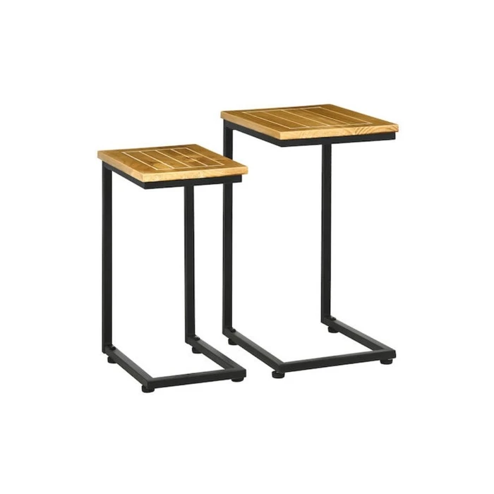 Πλαϊνά Τραπεζάκια Κήπου Outsunny Σετ 2 40x30x60 (84G-079V00LR)