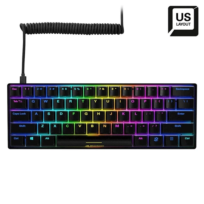 Μηχανικό Πληκτρολόγιο  Sharkoon Skiller SGK50 S4 60% με Kailh Red RGB Αγγλικό US