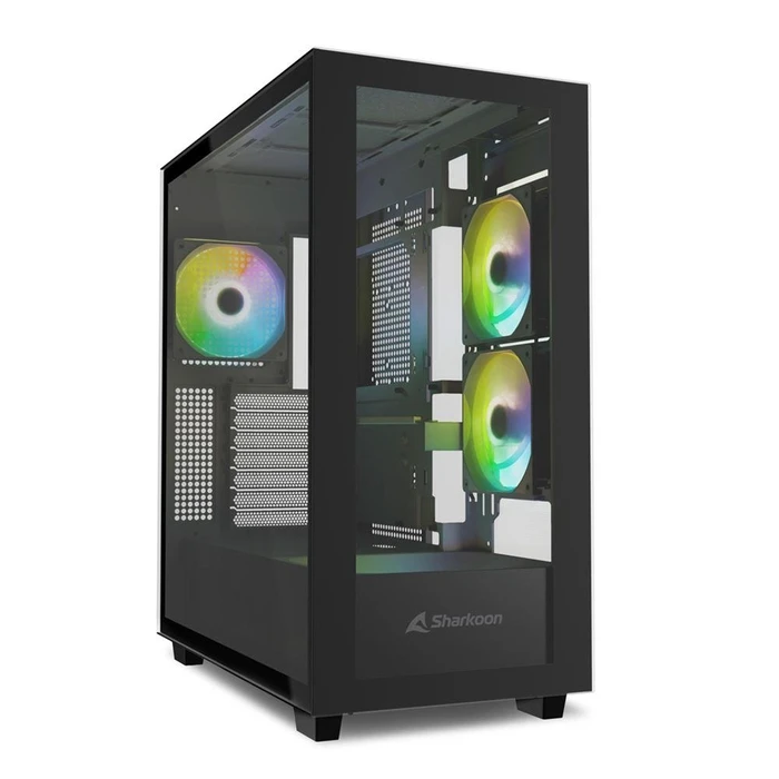 Sharkoon Rebel C60 RGB Gaming Midi Tower PC Case Black Side Window
