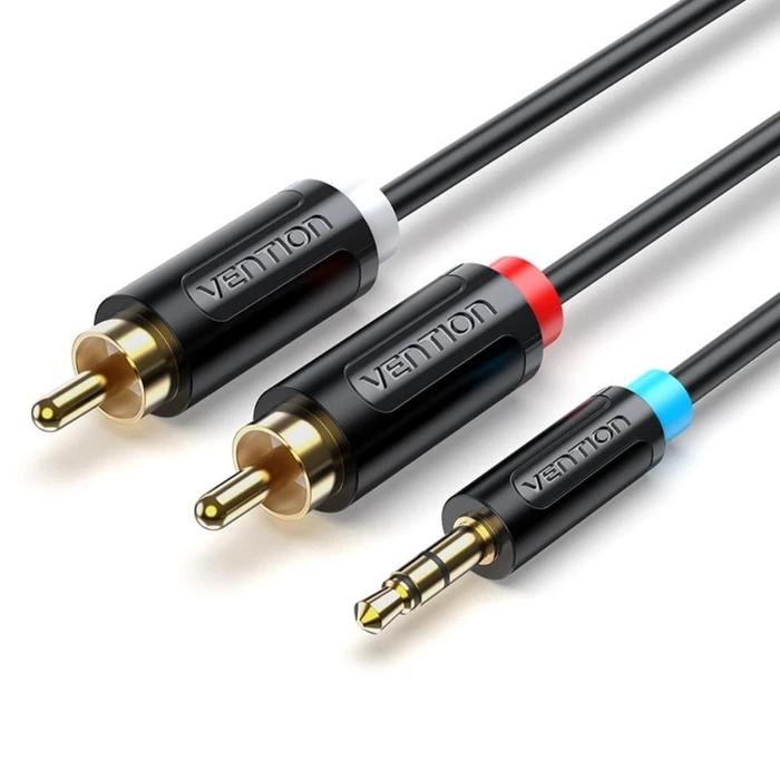 Καλώδιο RCA Vention 3.5mm Male to 2RCA Male 2M Black (BCLBH)