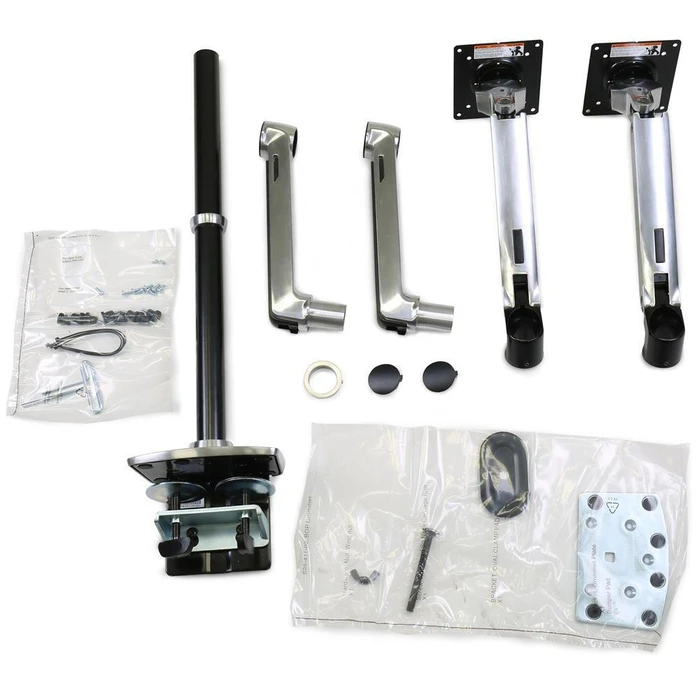 Ergotron LX Dual Stacking Επιτραπέζια Βάση για 2 Οθόνες έως 40" Ασημί (45-549-026)