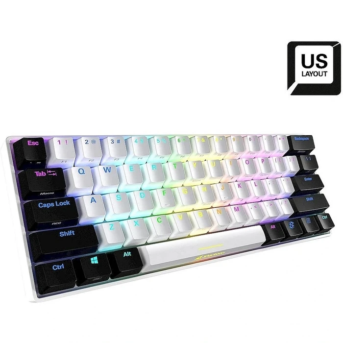 Gaming Πληκτρολόγιο Sharkoon SKILLER SGK50 S4 White/Black US-Layout Kailh Red (33843) (SHR33843)