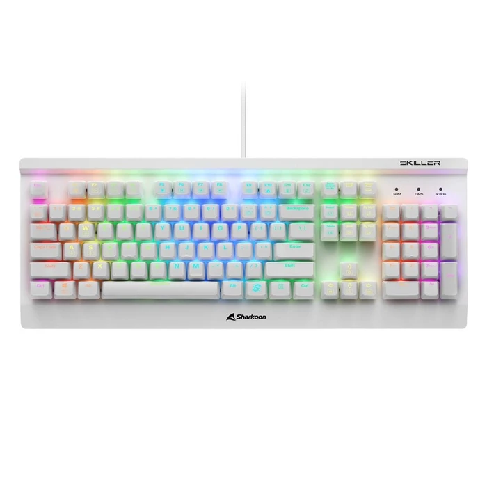 Gaming Πληκτρολόγιο Sharkoon SKILLER SGK3 White White US-Layout Kailh Red (31221) (SHR31221)