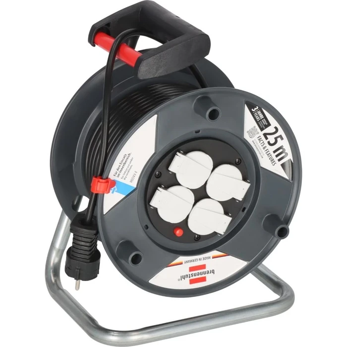 Μπαλαντέζα Καρούλι Brennenstuhl Garant E 4 Θέσεων25m/ H05VV-F/ 3G1,5 Black (1215056)