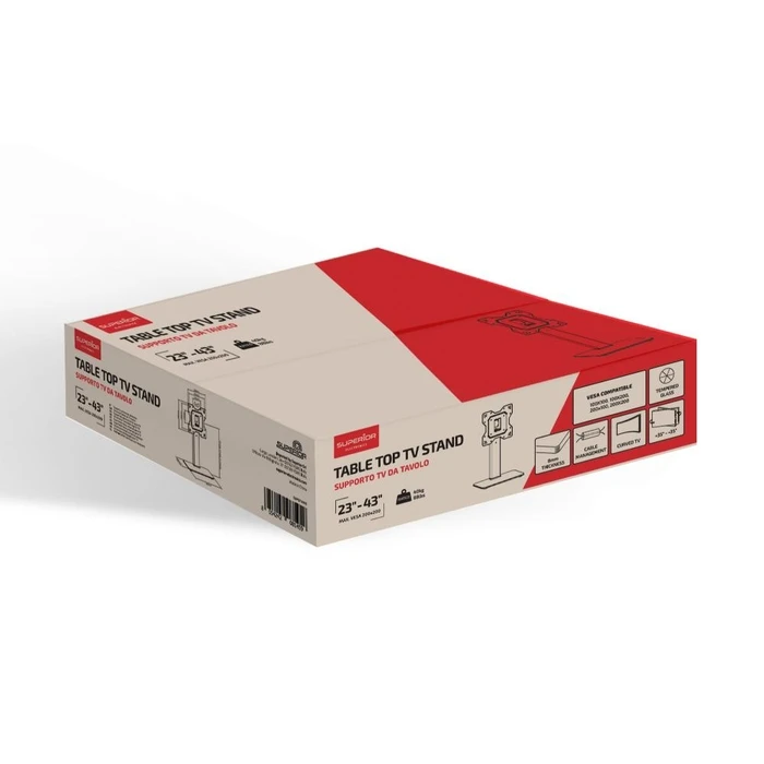 Βάση Τηλεόρασης Superior Επιτραπέζια Γυάλινη Tabletop 23"-43" (SUPSTV019)