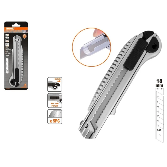 Φαλτσετα Shind Αλουμινιου Με 5 Λαμες 18mm (SHI-37552)