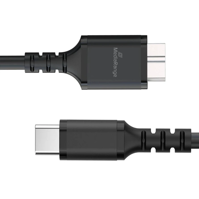 Καλώδιο USB MediaRange USB 3.0 Micro-B to USB Type-C Cable, 50cm, Black (MRCS257)