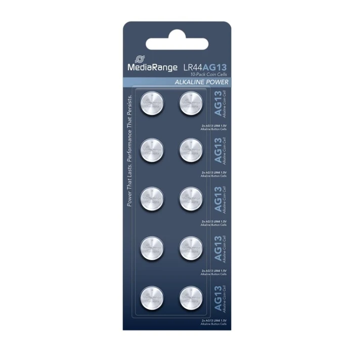 MediaRange Alkaline Coin Cells AG13 LR44 1.5V Pack 10