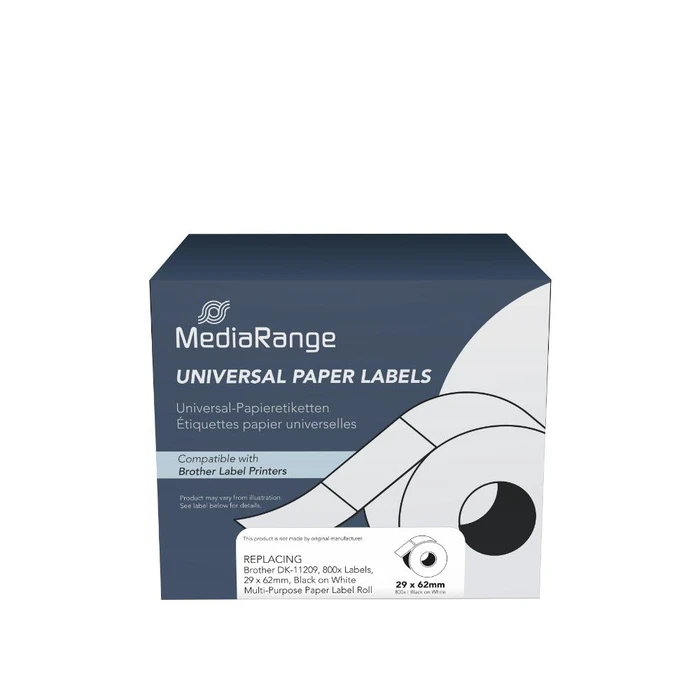 Ετικέτες Γενικής Χρήσης MediaRange (Brother DK-11209) 29x62mm, 800 pcs, Black on white