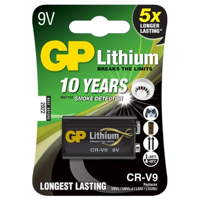 Energizer Lithium battery GP 9V CR-V9/L522/LA522/6f22 (ENE16245)