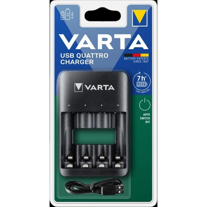 Φορτιστής Μπαταριών Varta USB QUATRO 57652 Rechargeable Ni-MH (VART18659)