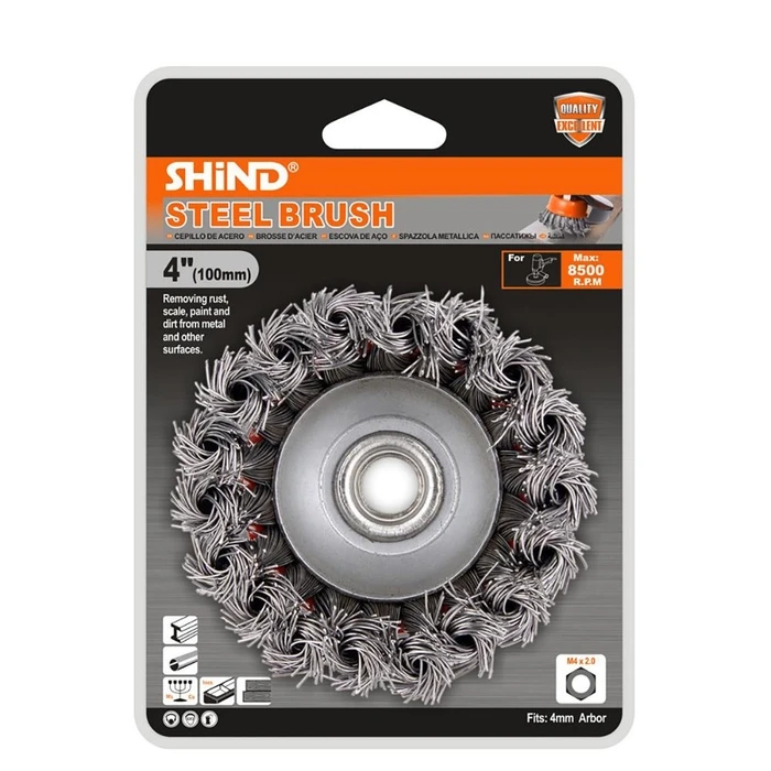 Συρματοβουρτσα Shind Γωνιακου Τροχου Στριφτη 100mm (SHI-94932)