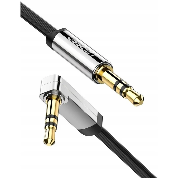 Audio Cable UGREEN Mini Jack 3.5mm AUX Flat Elbow Cable 1m Black 10597B