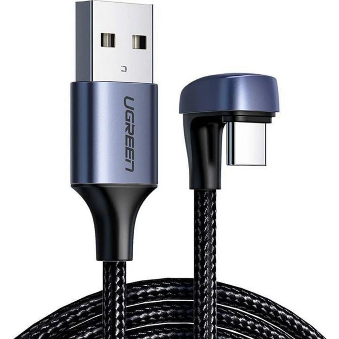 UGREEN Καλώδιο USB A σε USB C Γωνιακό 3A 2m Μαύρο
