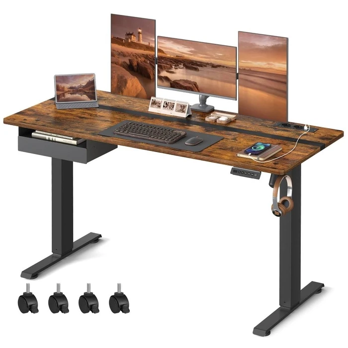 Standing Desk SONGMICS Metal Electric Adjustable Desk LSD116X01