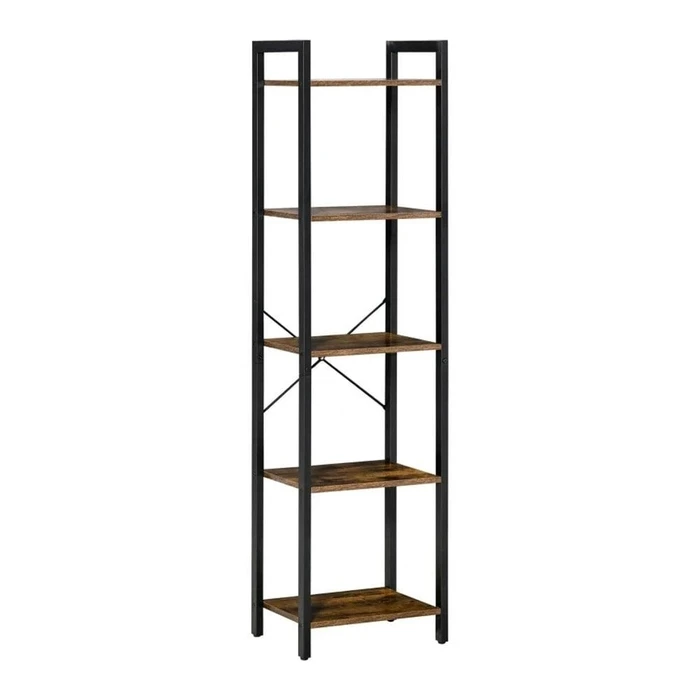 HOMCOM Bookshelf Industrial Style with 5 Shelves 40x30x154cm