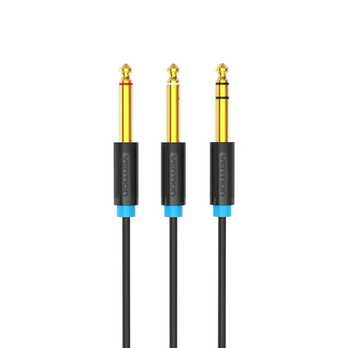 Vention Καλώδιο Ήχου Jack 6.3mm Αρσενικό σε 2x Jack 6.3mm Αρσενικά 1m Μαύρο BATBF VENBATBF