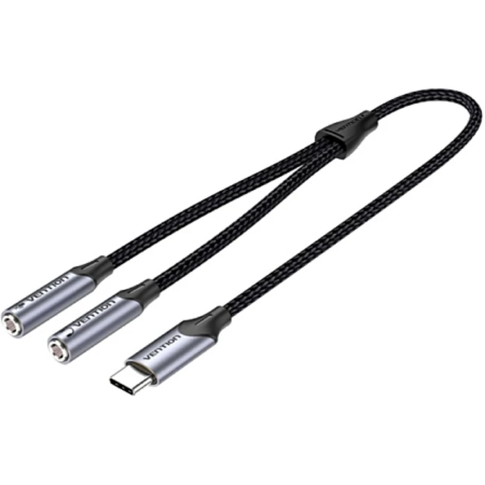 VENTION Αντάπτορας Ήχου και Μικροφώνου USB C Male to TRS Gray Aluminum Alloy Type BGPHY
